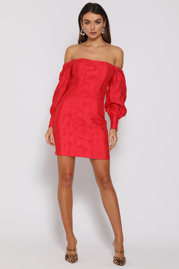Natalia red mini dress