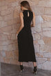 Moss black midi dress