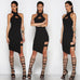 Bandwidth black midi dress