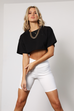 Riley black cropped tee
