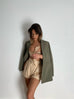 Kelly beige top and short set