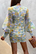 Monet yellow floral mini dress