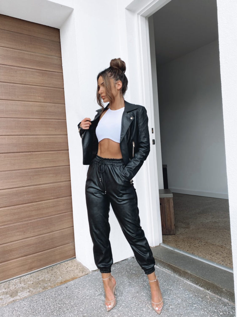 Chantelle black pu leather pants