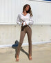 Darlo taupe zip split leggings