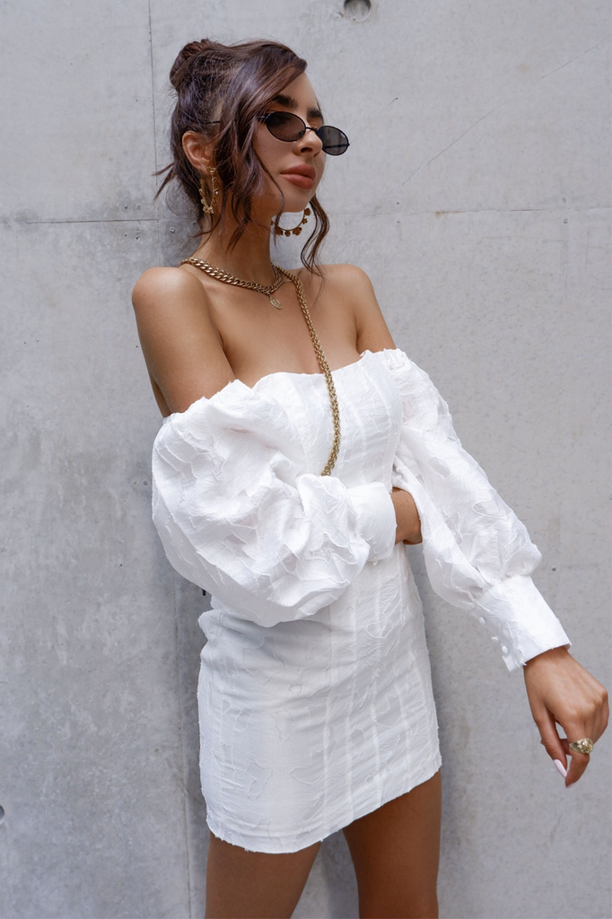 Natalia white mini dress