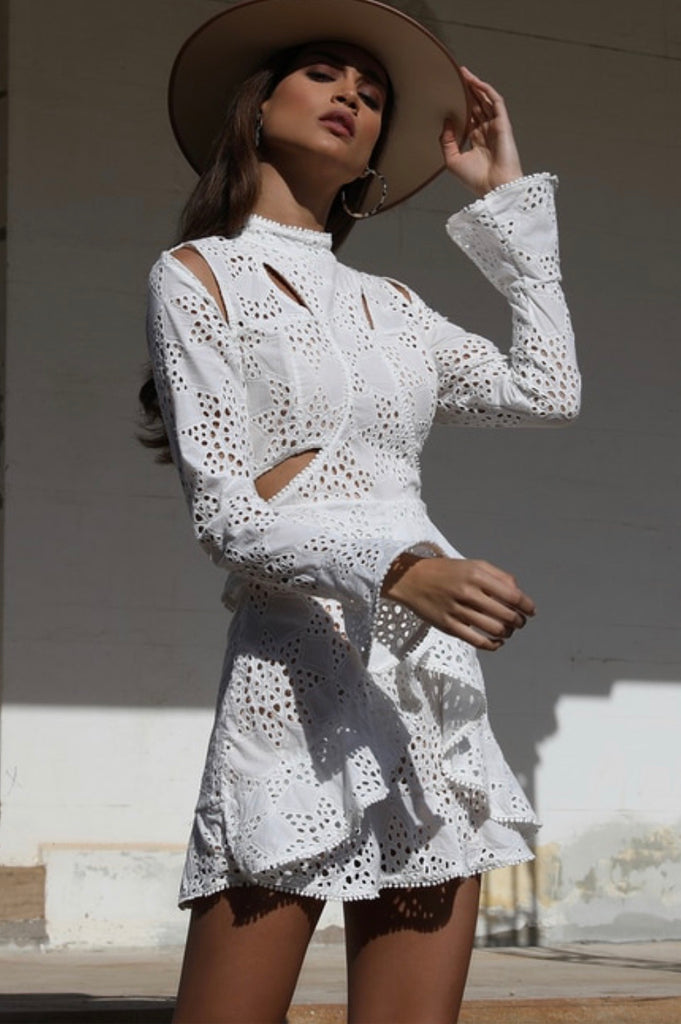 Roundup mini white dress