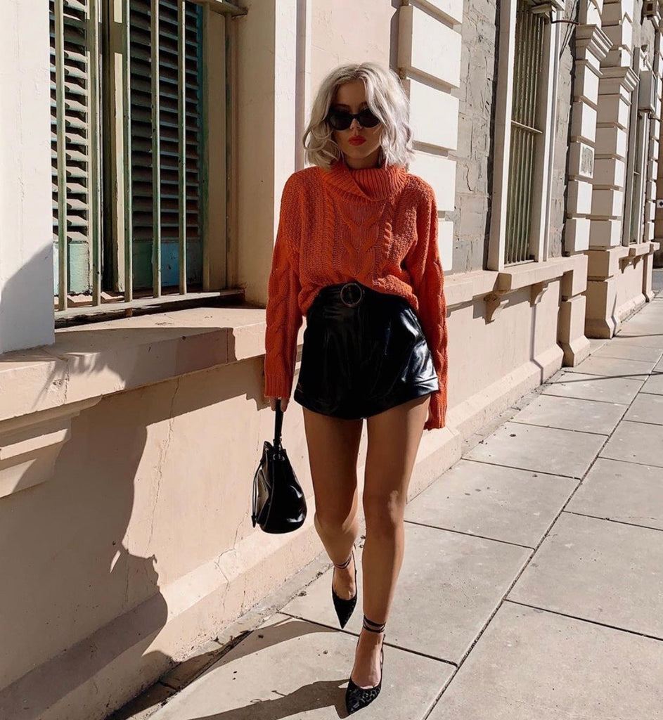 Cable guy orange sweater