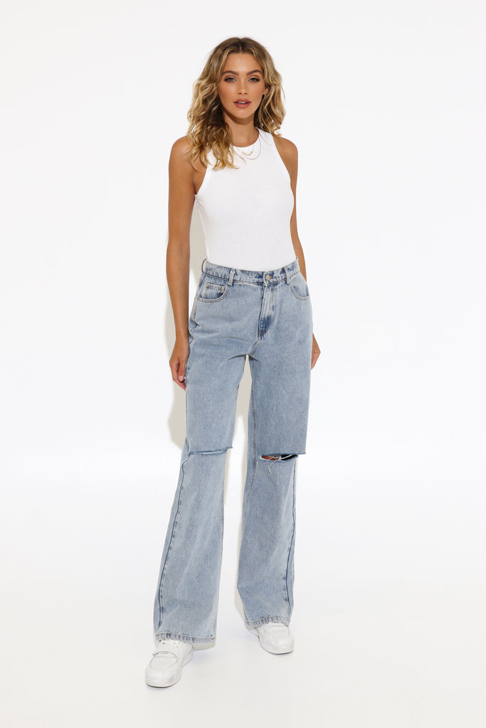 Jaida white tank top