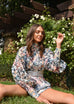 Leaf print shooting stars blouse
