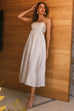 Jolie oyster midi dress