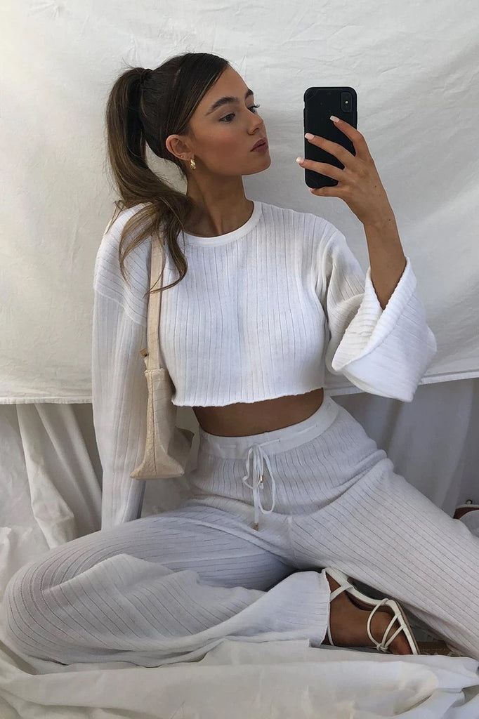 Weaver off white top and pants (sold as separates)