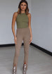 Darlo taupe zip split leggings
