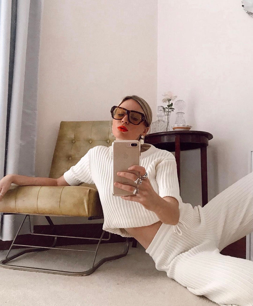 Pamela white knit tee