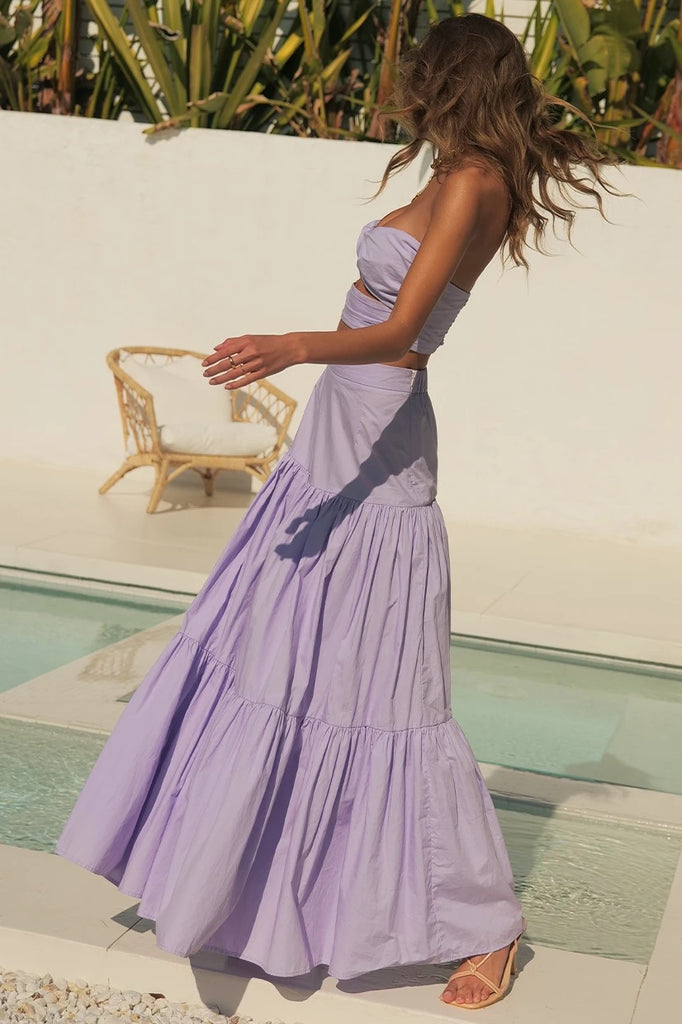 Ayla lilac top and maxi skirt (sold as separates)