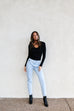 Demi black knit top