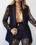 Primavera black lace trousers