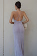 Slinky silver slip dress
