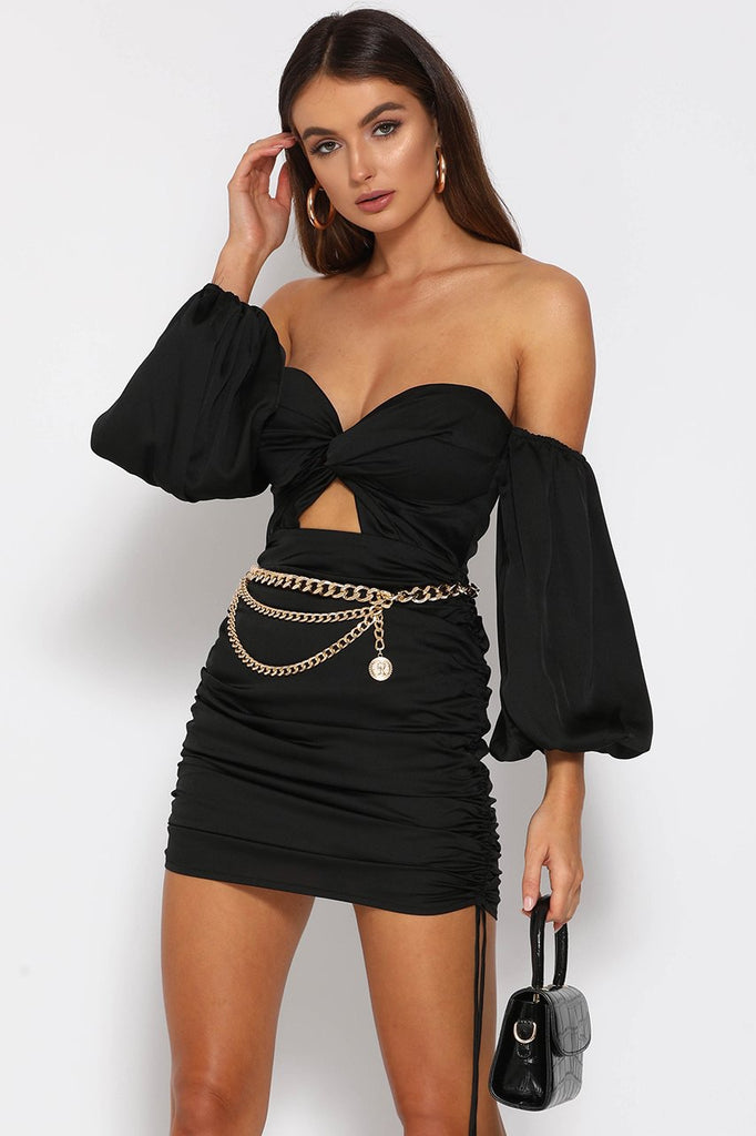 Pouffe black mini dress