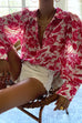 Stevie floral pink blouse