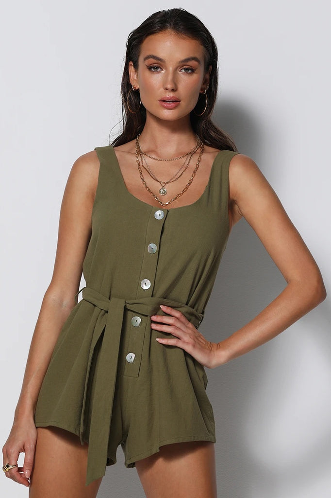 All day khaki playsuit