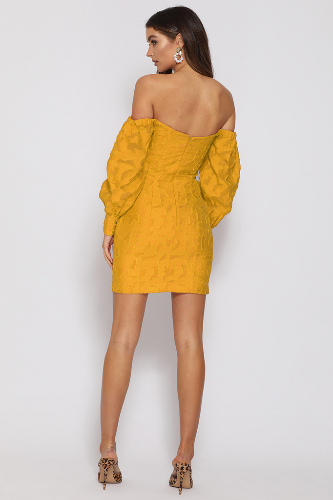 Natalia marigold mini dress