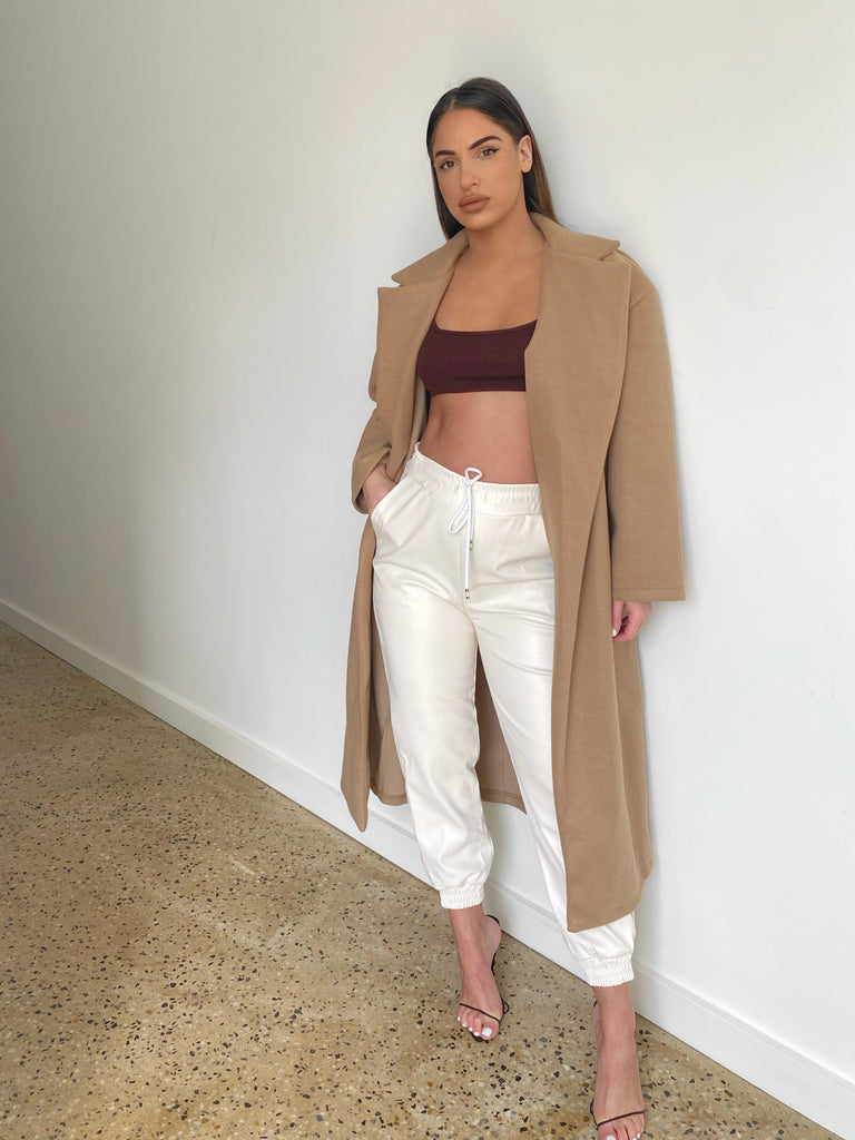 Chantelle white pu leather pants