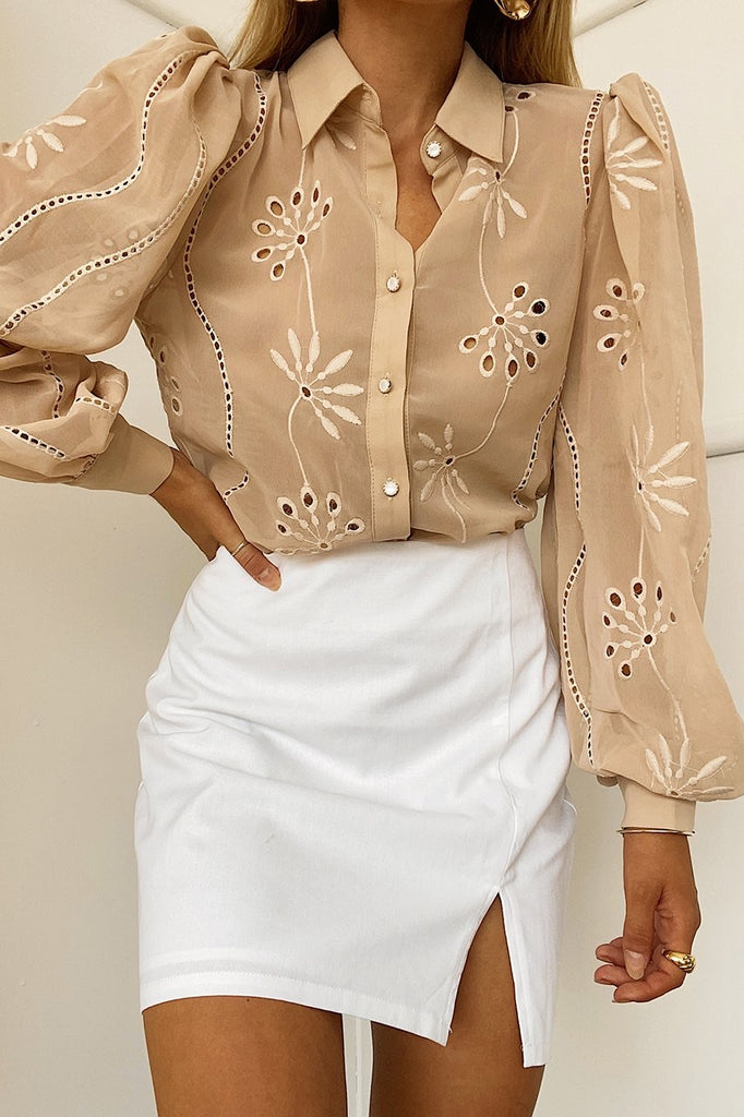 Elise sand blouse