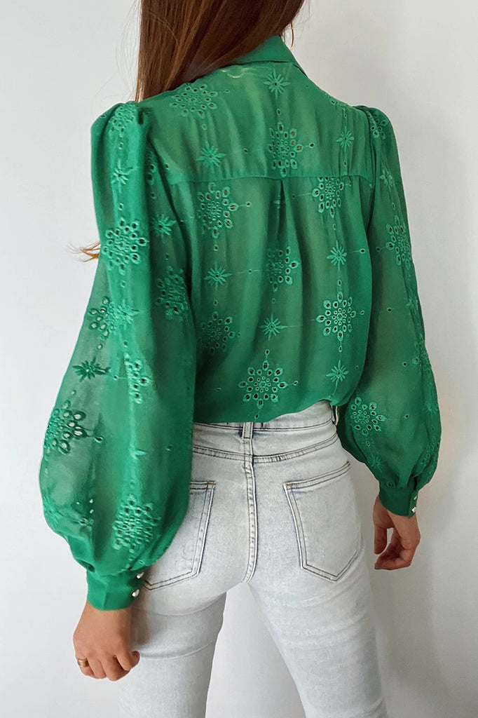Elise emerald blouse