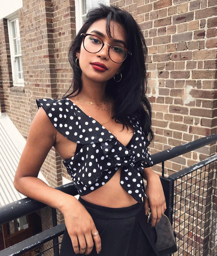 Freya black spot top