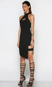 Bandwidth black midi dress
