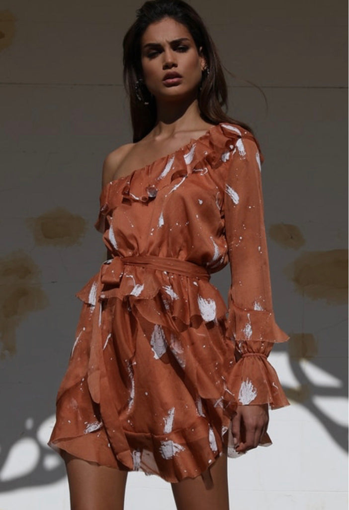 Peace paint rust dress