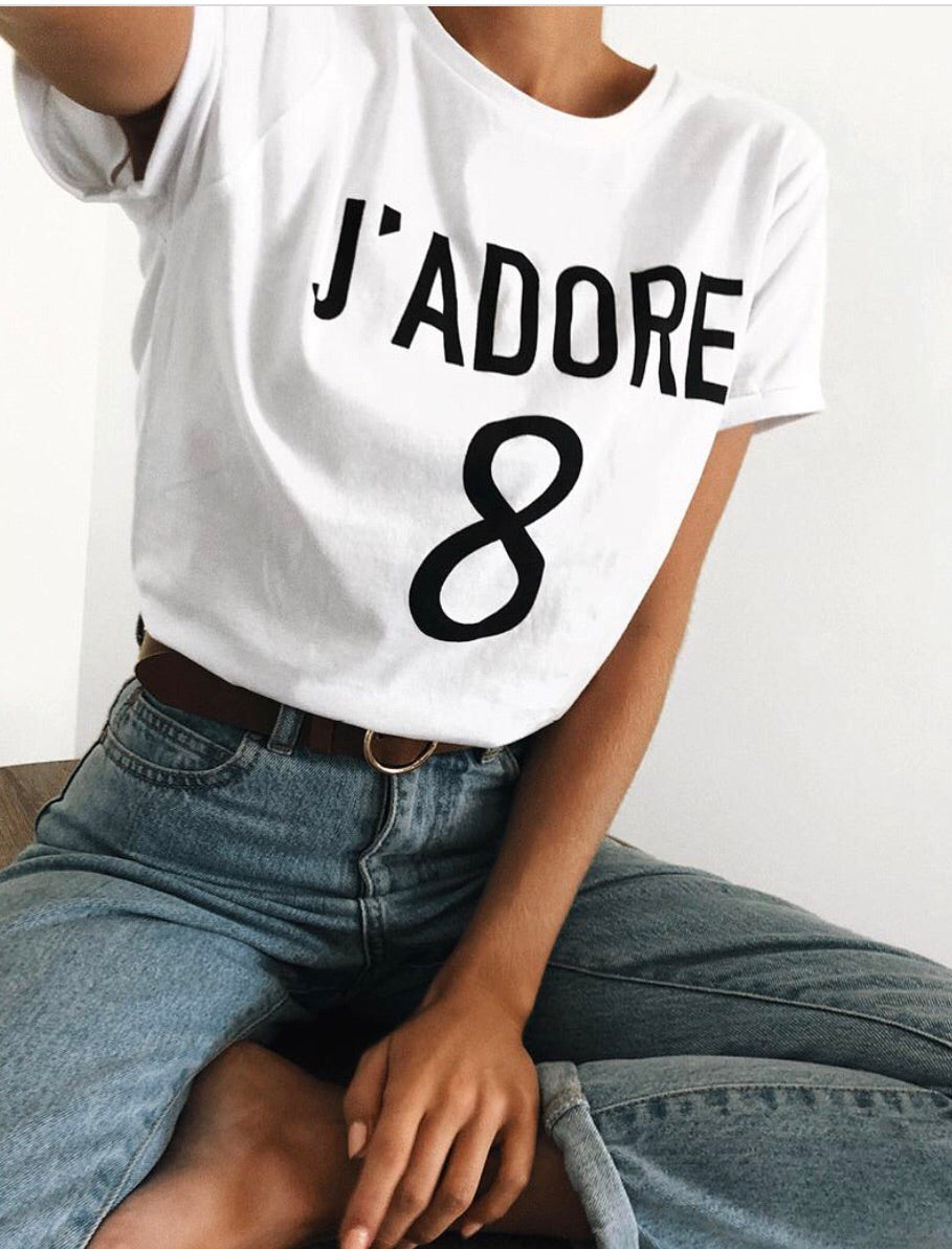 Jadore number white t shirt