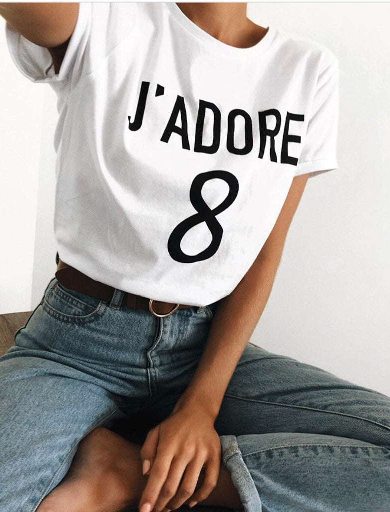 Jadore number white t shirt