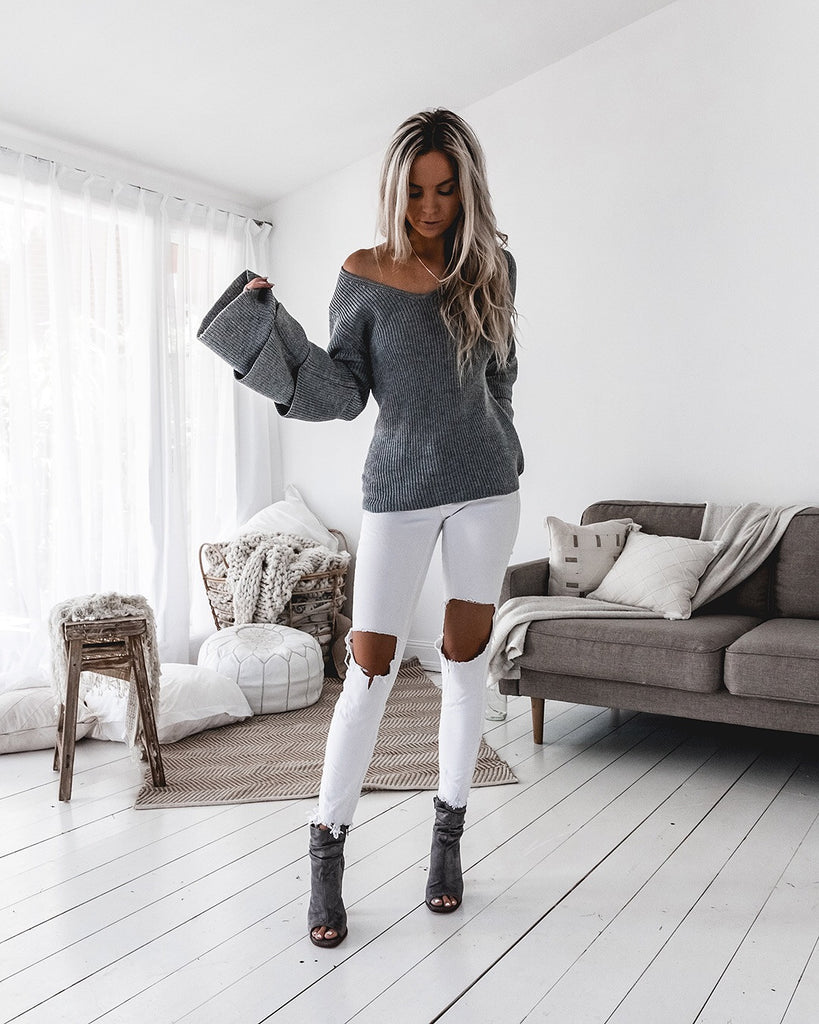 Jenna Grey V Knit