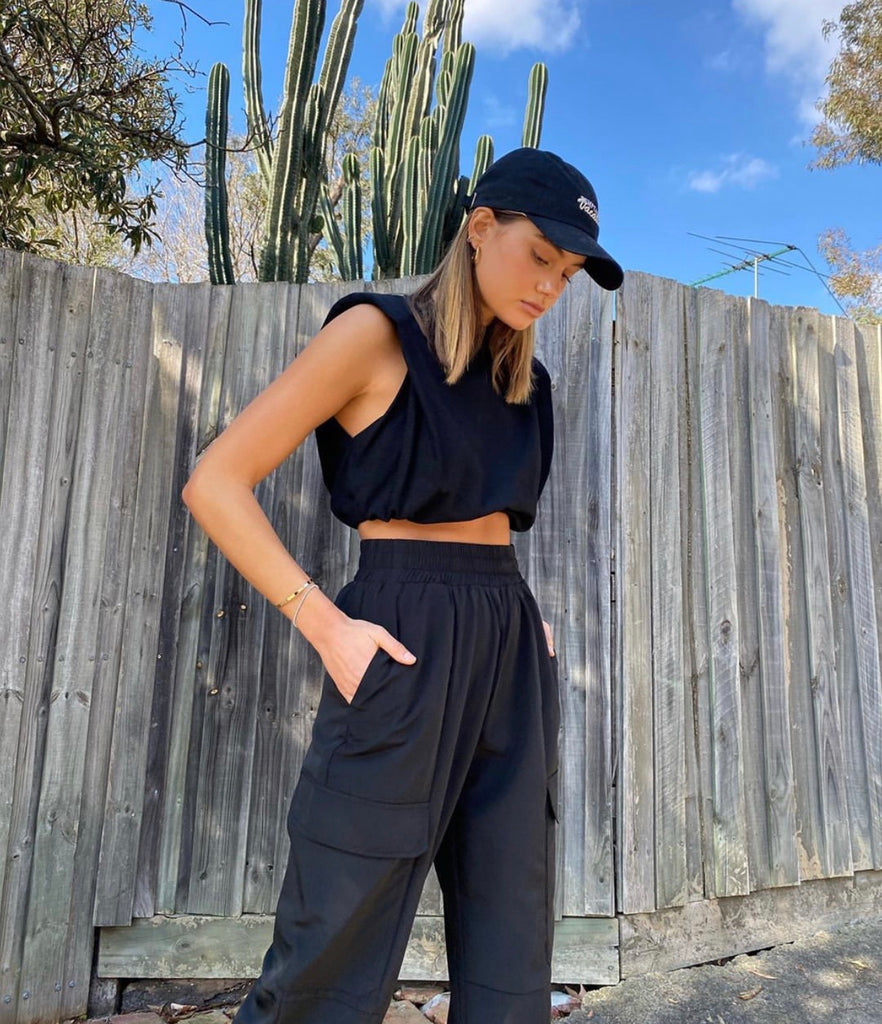 Ryan black crop tank