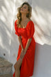 Brinley red midi dress
