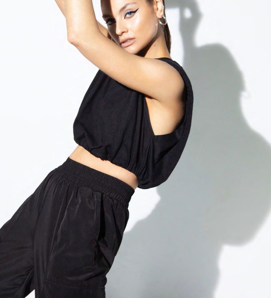 Ryan black crop tank