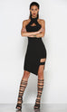 Bandwidth black midi dress