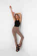 Darlo taupe zip split leggings
