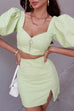Yulia retro green skirt