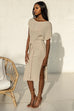 Moxie oatmeal knit dress