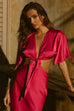 Kayla fuchsia midi dress