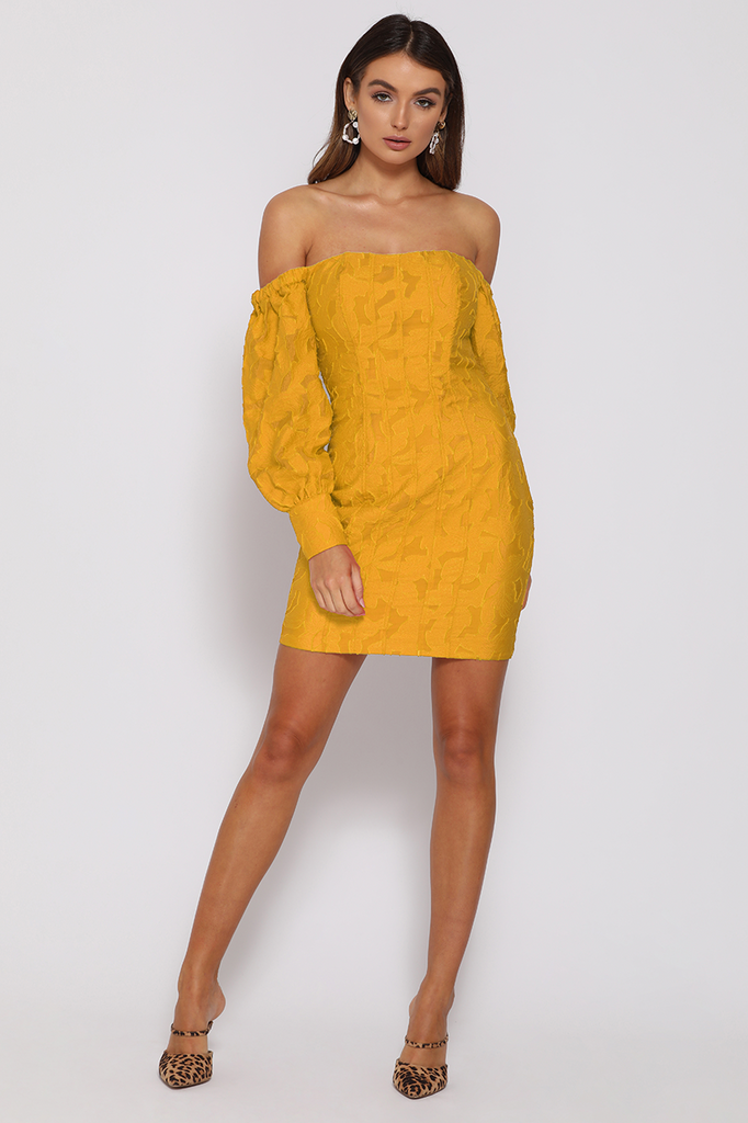 Natalia marigold mini dress