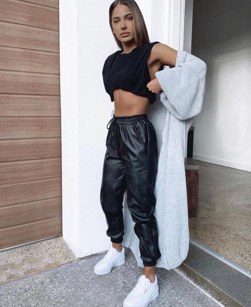 Chantelle black pu leather pants