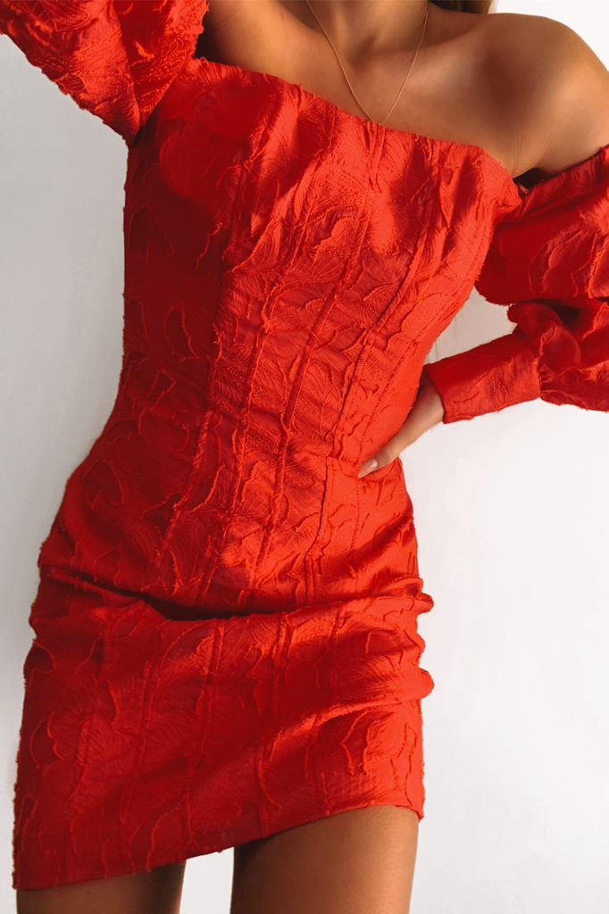Natalia red mini dress
