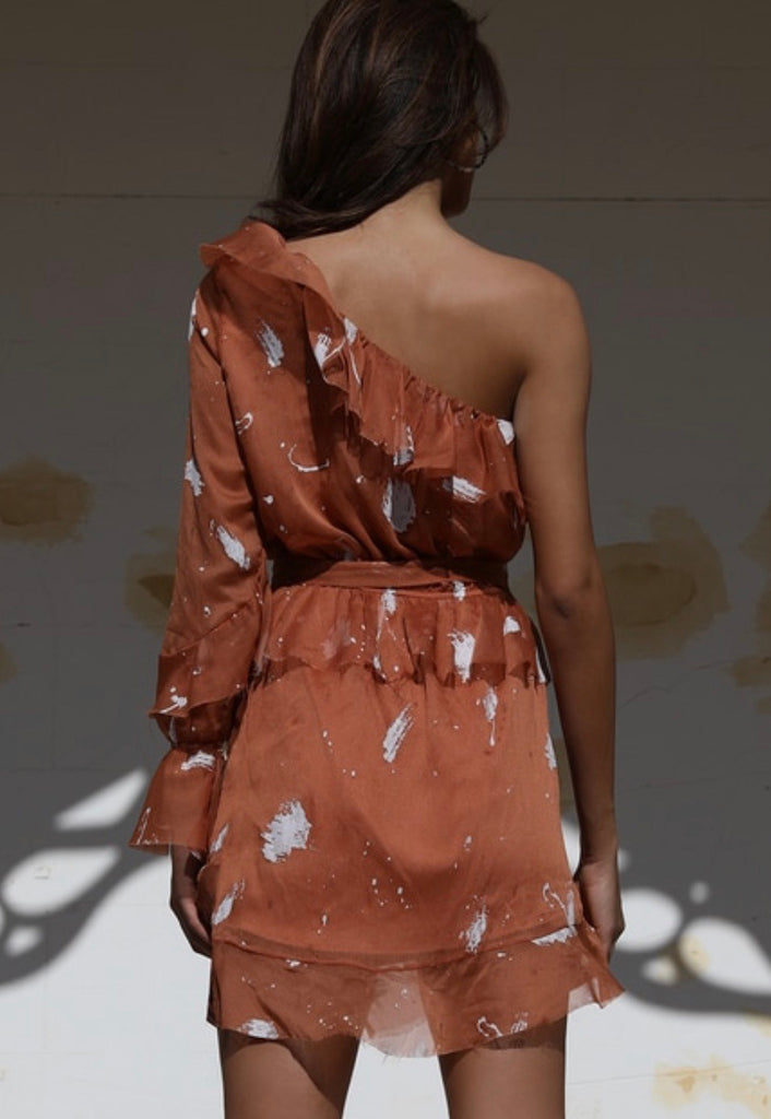 Peace paint rust dress