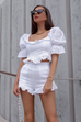 Ariella white top and shorts (sold as seperates)
