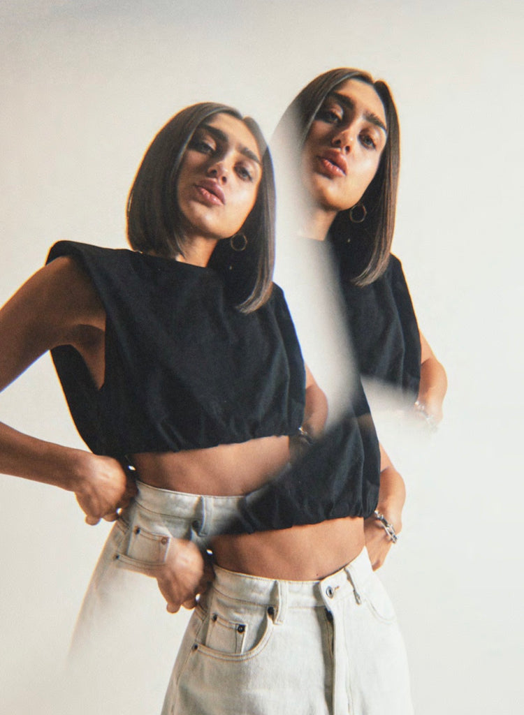 Ryan black crop tank