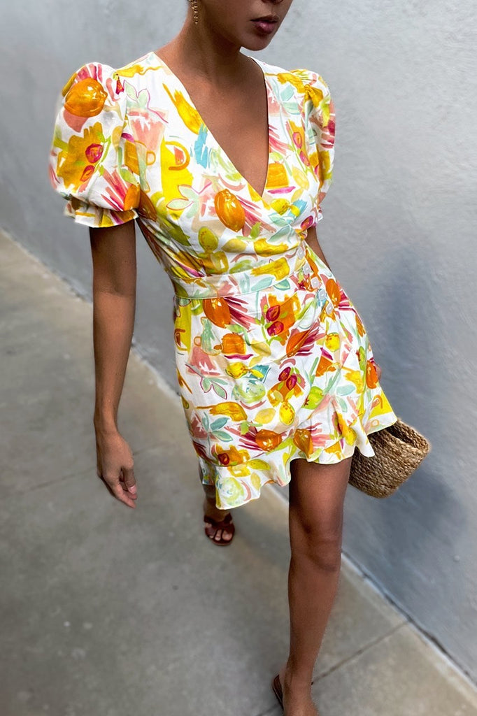 Zola citrus print dress