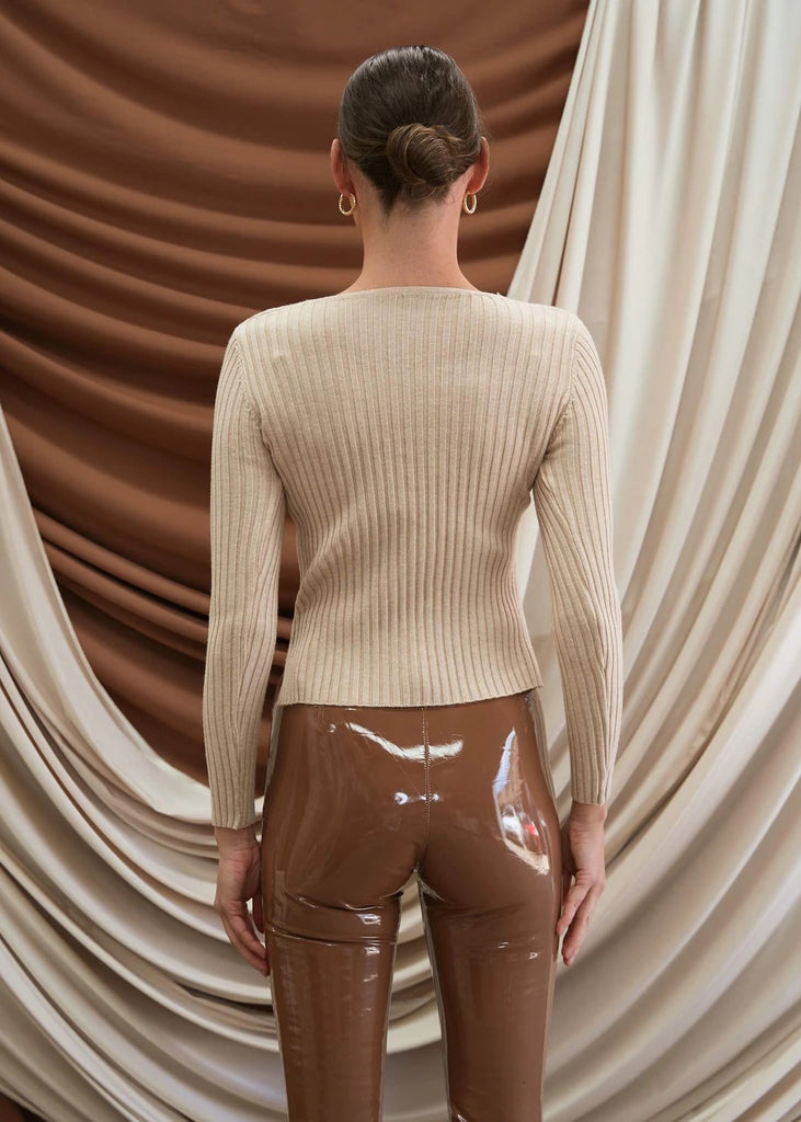 Raina beige knit top